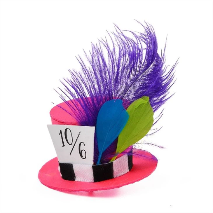 Mini Hat Clip With Feather Mini Hat Clip With Feather